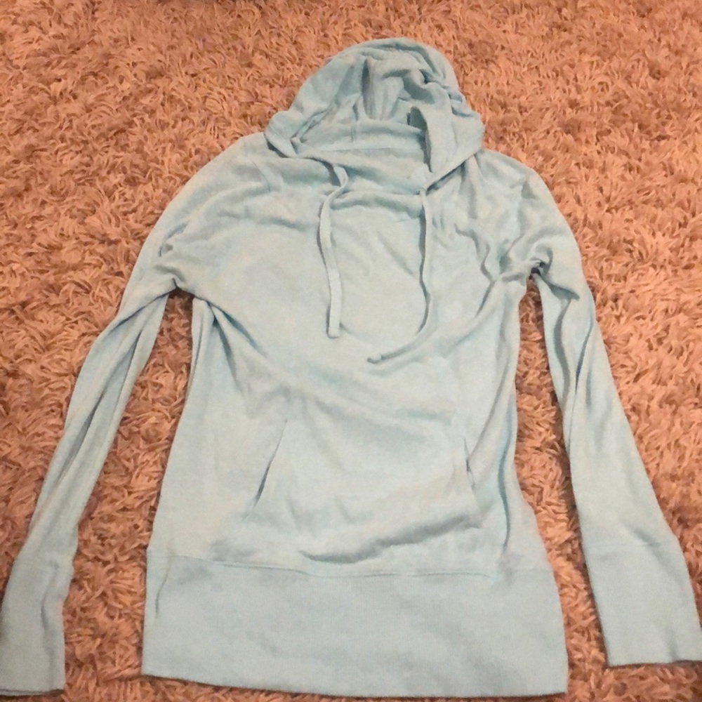 Women’s Blue Hooded Cute Light Pullover